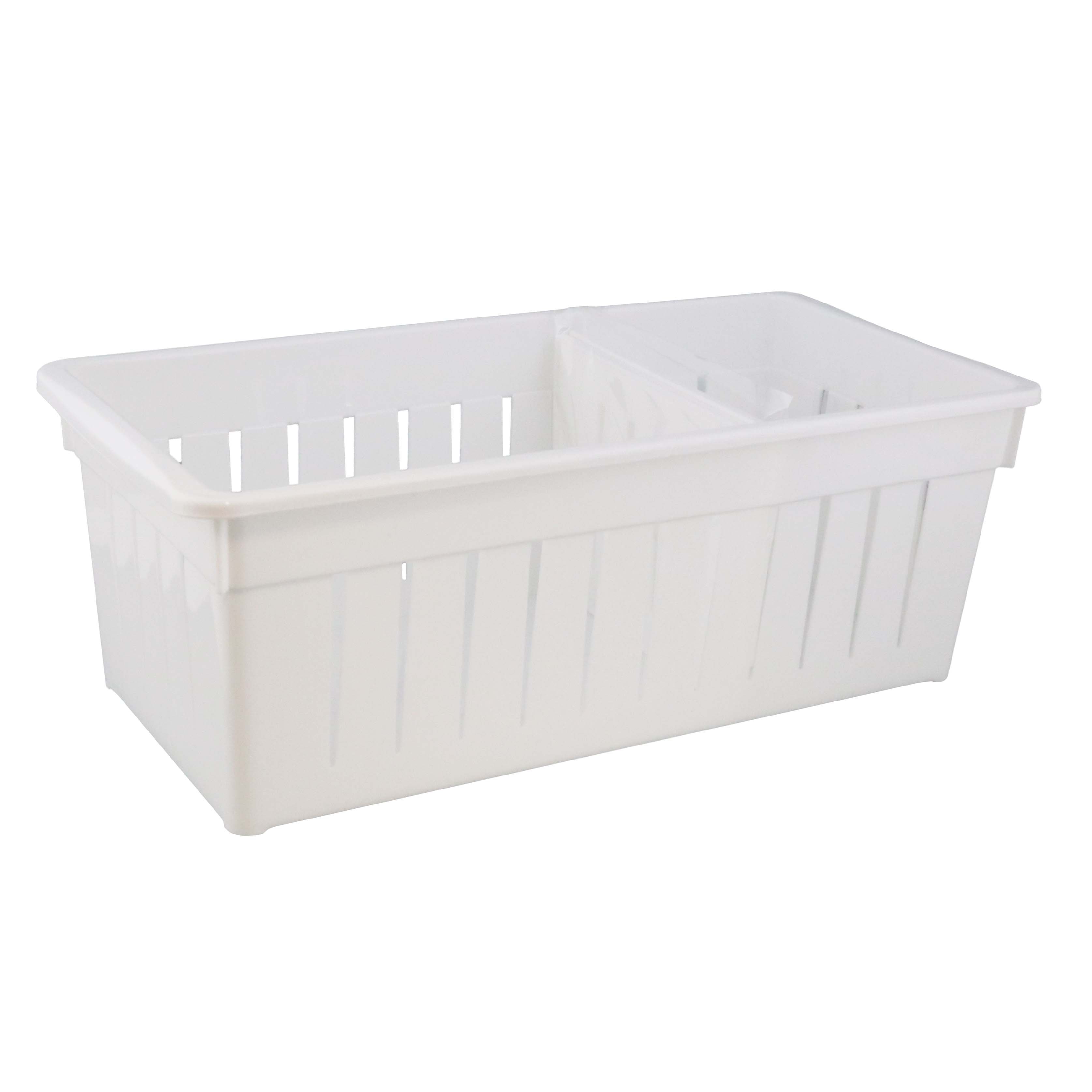 Home Concepts White Tall Storage Basket with Dividers Shop Storage