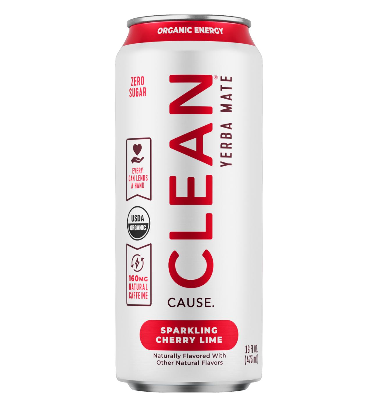 CLEAN Cause Zero Calorie Cherry Lime Organic Sparkling Yerba Mate; image 1 of 3
