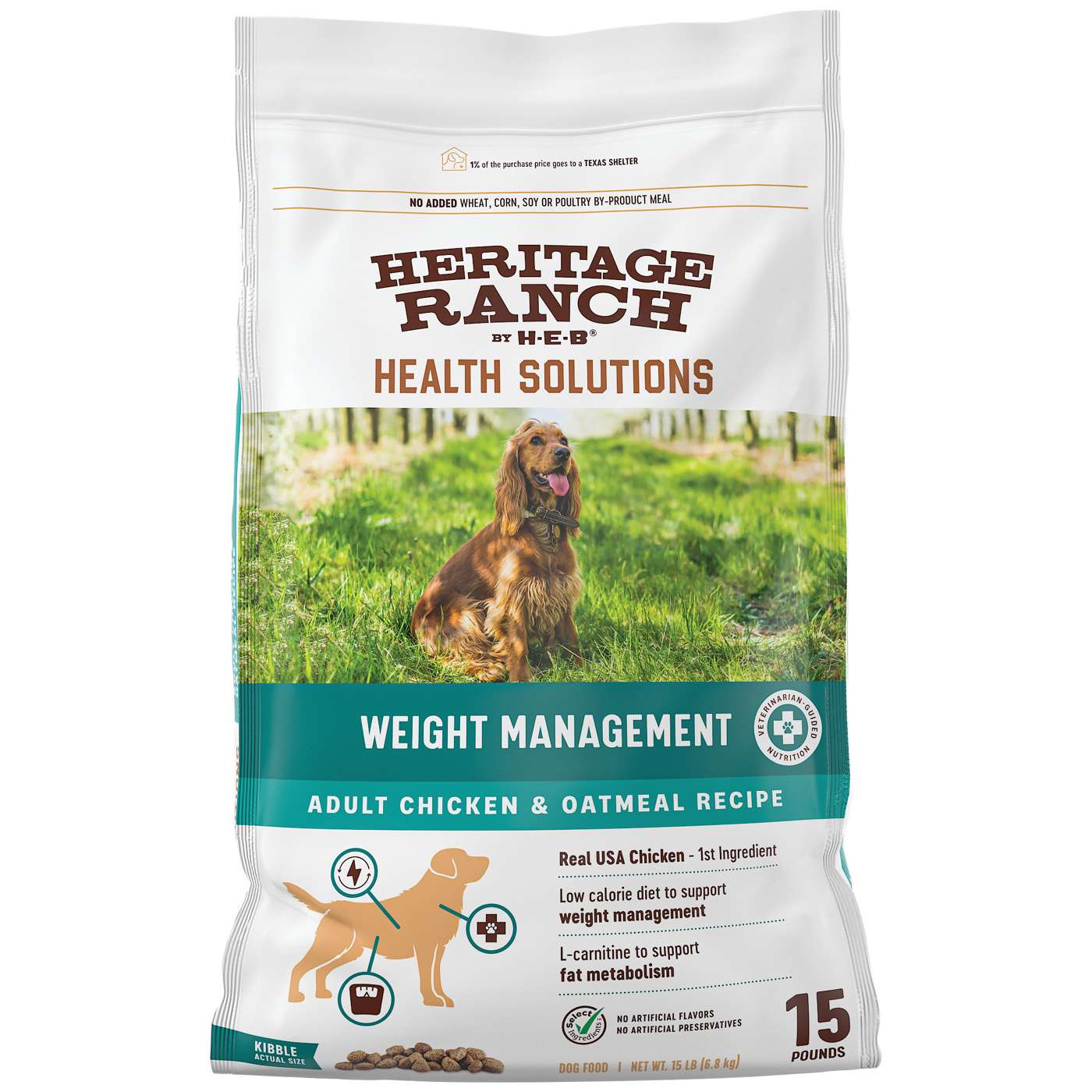 Heritage Ranch by H-E-B Weight Management Chicken & Oatmeal Dry Dog Food; image 1 of 2
