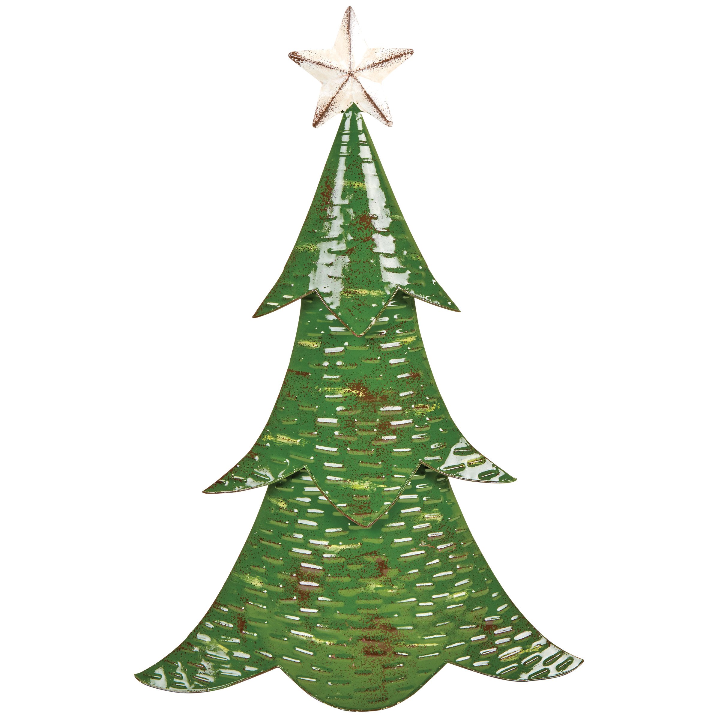 Thirty Fourth & Main Green Metal Christmas Tree Tabletop Decor - Shop ...