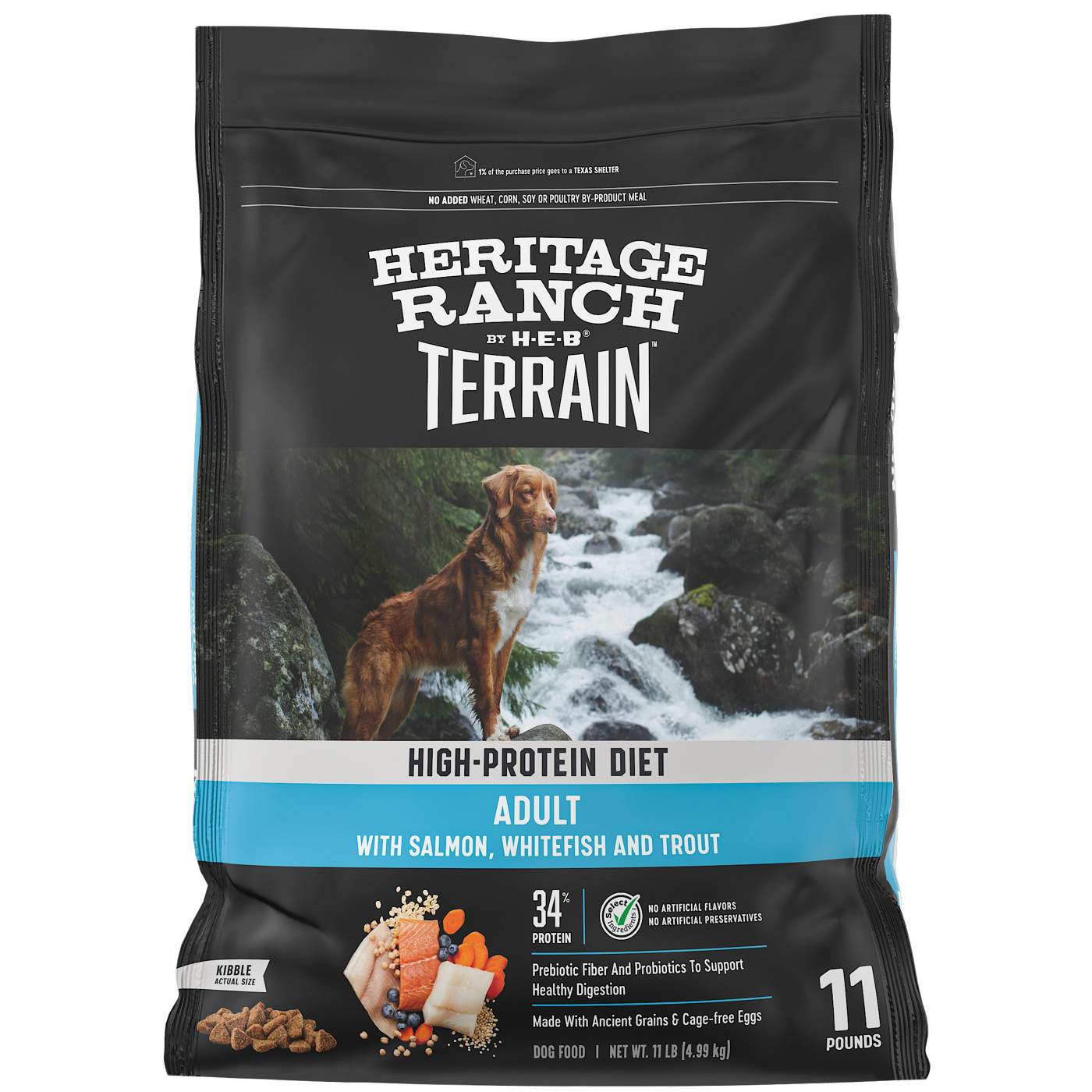 Heritage Ranch by H-E-B Terrain High Protein Diet Adult Dry Dog Food - Salmon, Whitefish & Trout; image 1 of 2