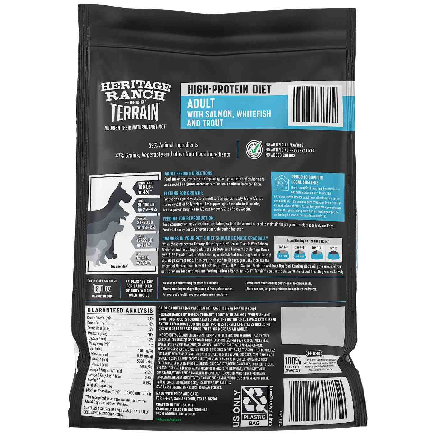 Heritage Ranch by H-E-B Terrain High Protein Diet Adult Dry Dog Food - Salmon, Whitefish & Trout; image 2 of 2