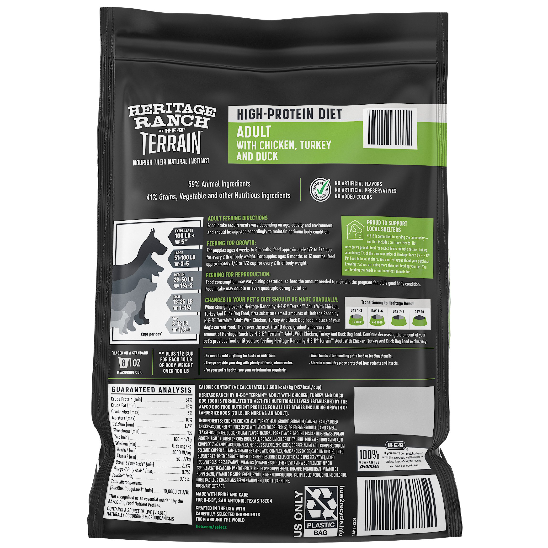 Heritage Ranch By H-E-B Terrain High Protein Diet Adult Dry Dog Food ...