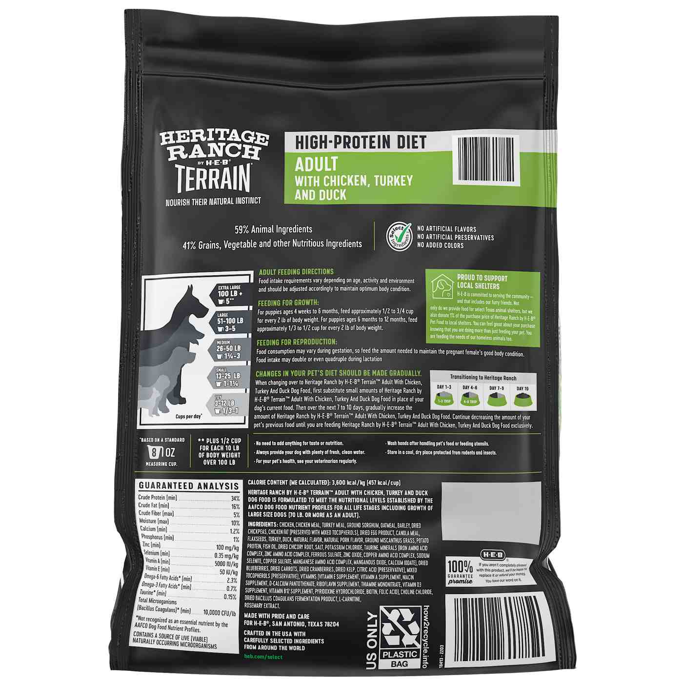 Heritage Ranch by H-E-B Terrain High Protein Diet Adult Dry Dog Food - Chicken, Turkey & Duck; image 2 of 2
