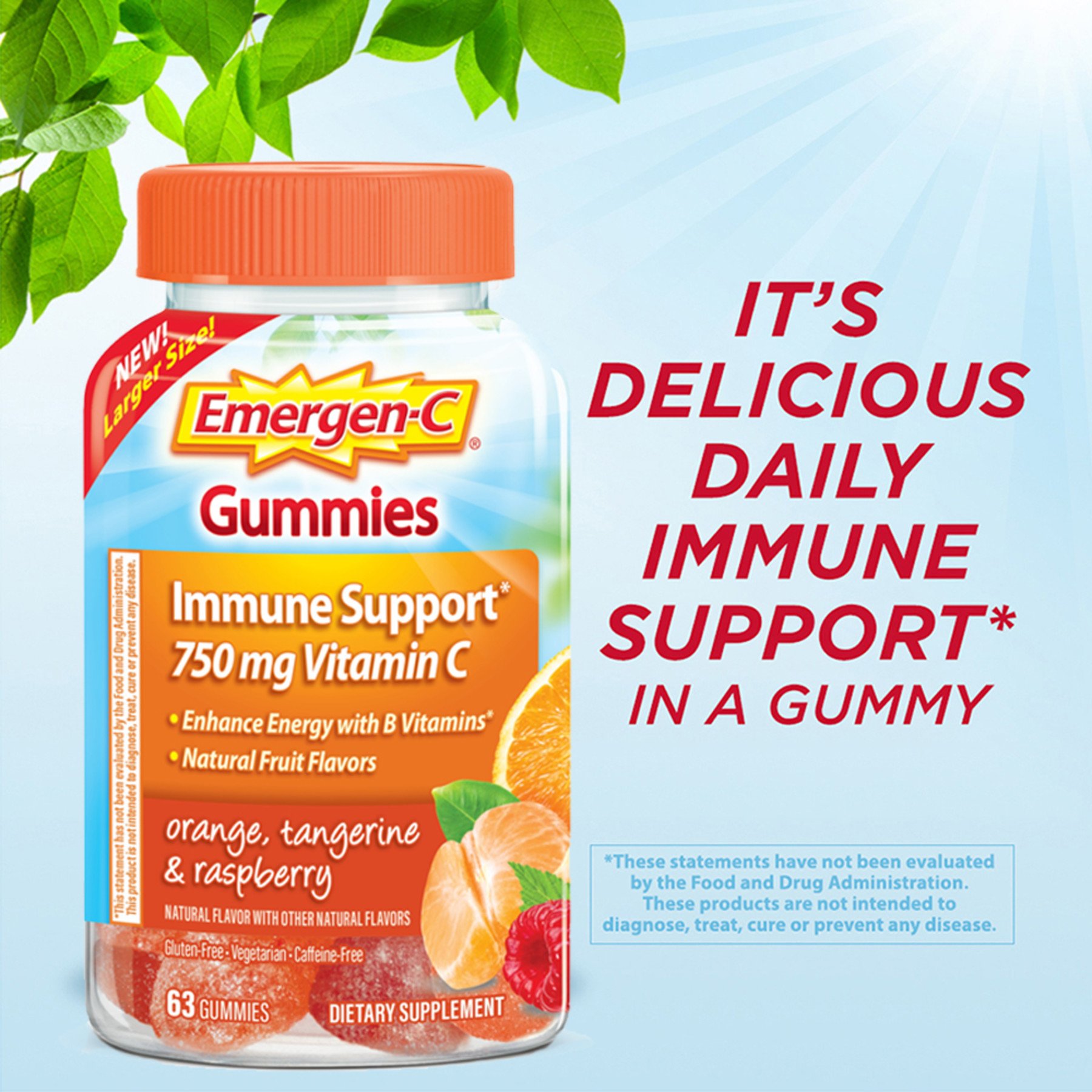 Emergen-C Vitamin C 750Mg Immune Support Orange, Tangerine And ...