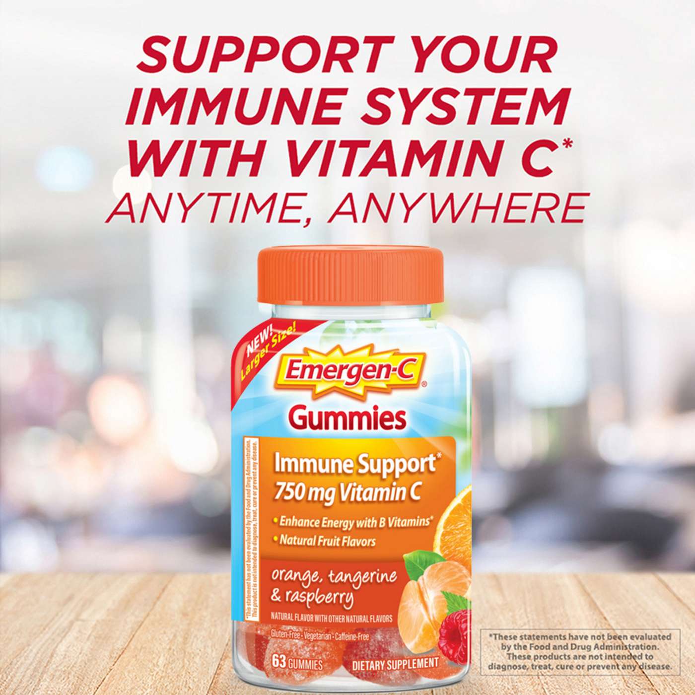 Emergen-C Vitamin C 750Mg Immune Support Orange, Tangerine and Raspberry Gummies; image 4 of 6