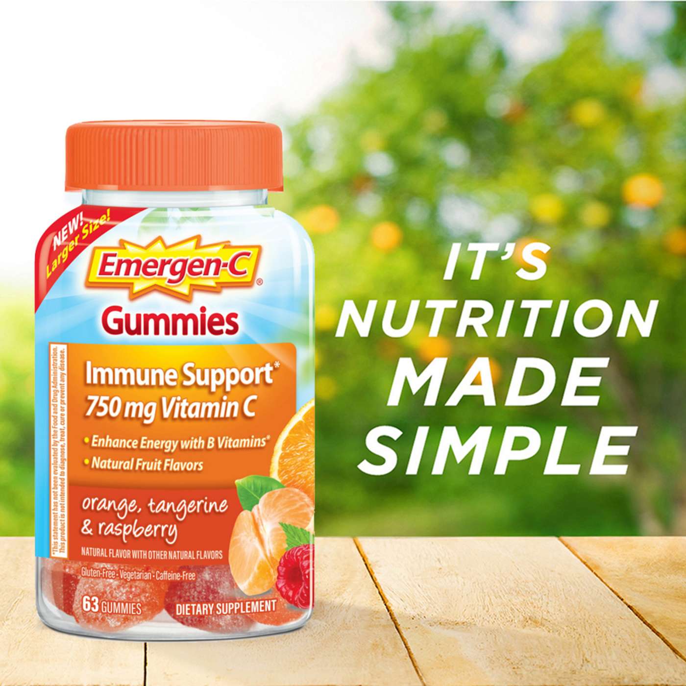 Emergen-C Vitamin C 750Mg Immune Support Orange, Tangerine and Raspberry Gummies; image 6 of 6