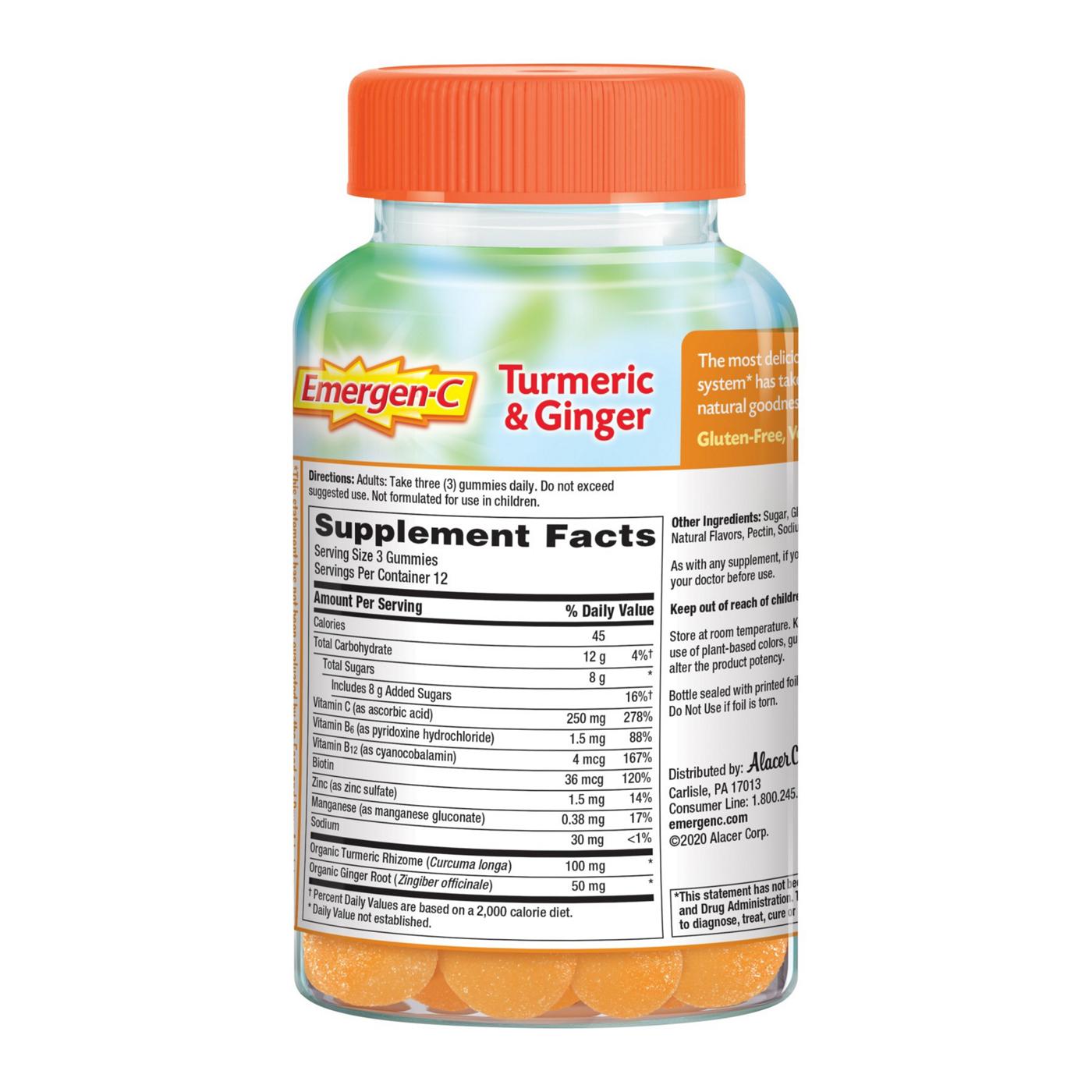 EmergenC CitrusGinger Gummies Turmeric and Ginger Immune Support