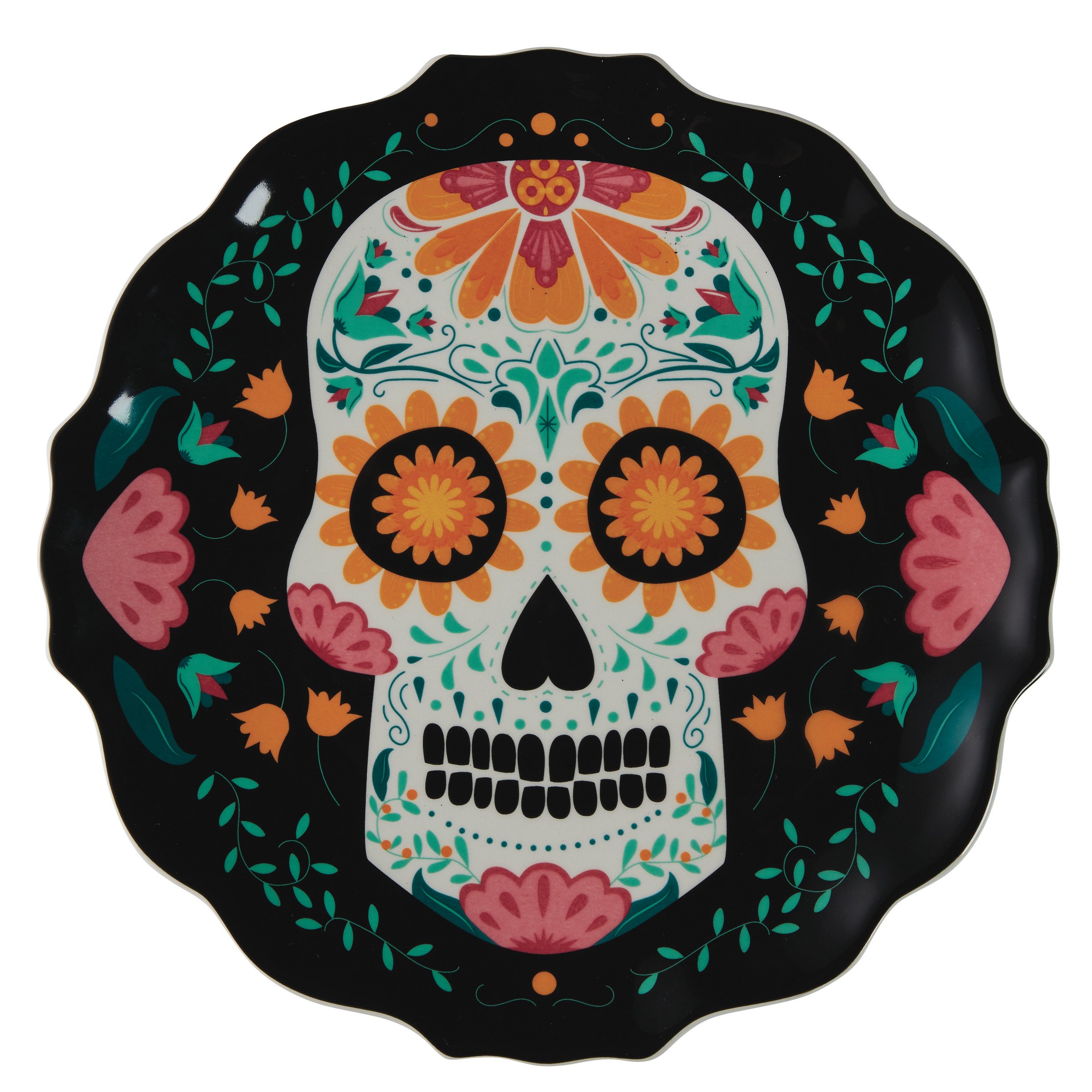 Destination Holiday Day Of The Dead Sugar Skull Ceramic Plate - Shop