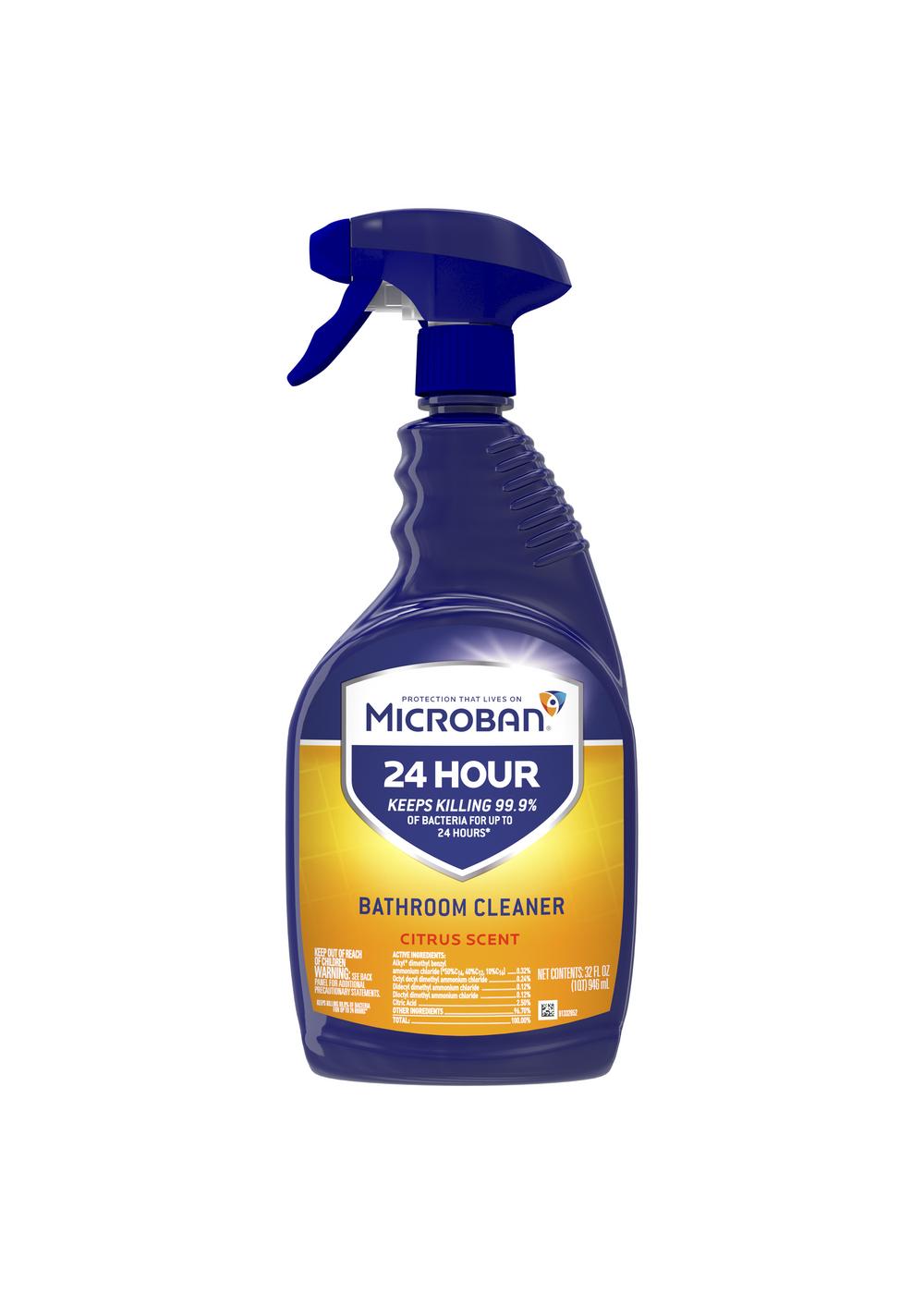 Microban Citrus 24 Hour Bathroom Cleaner and Sanitizing Spray; image 4 of 11