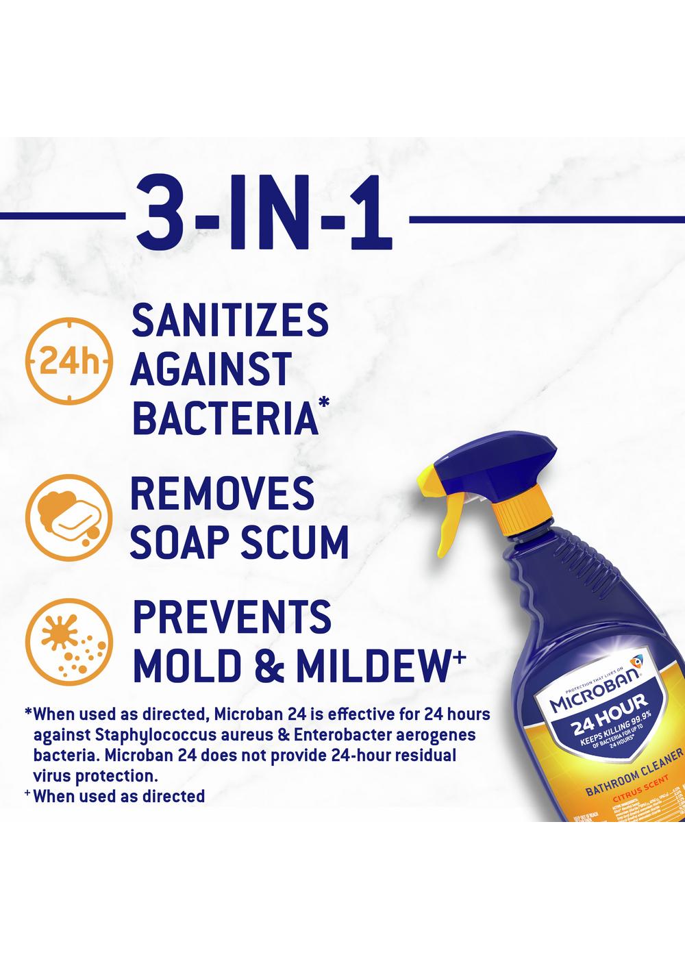 Microban Citrus 24 Hour Bathroom Cleaner and Sanitizing Spray; image 6 of 11