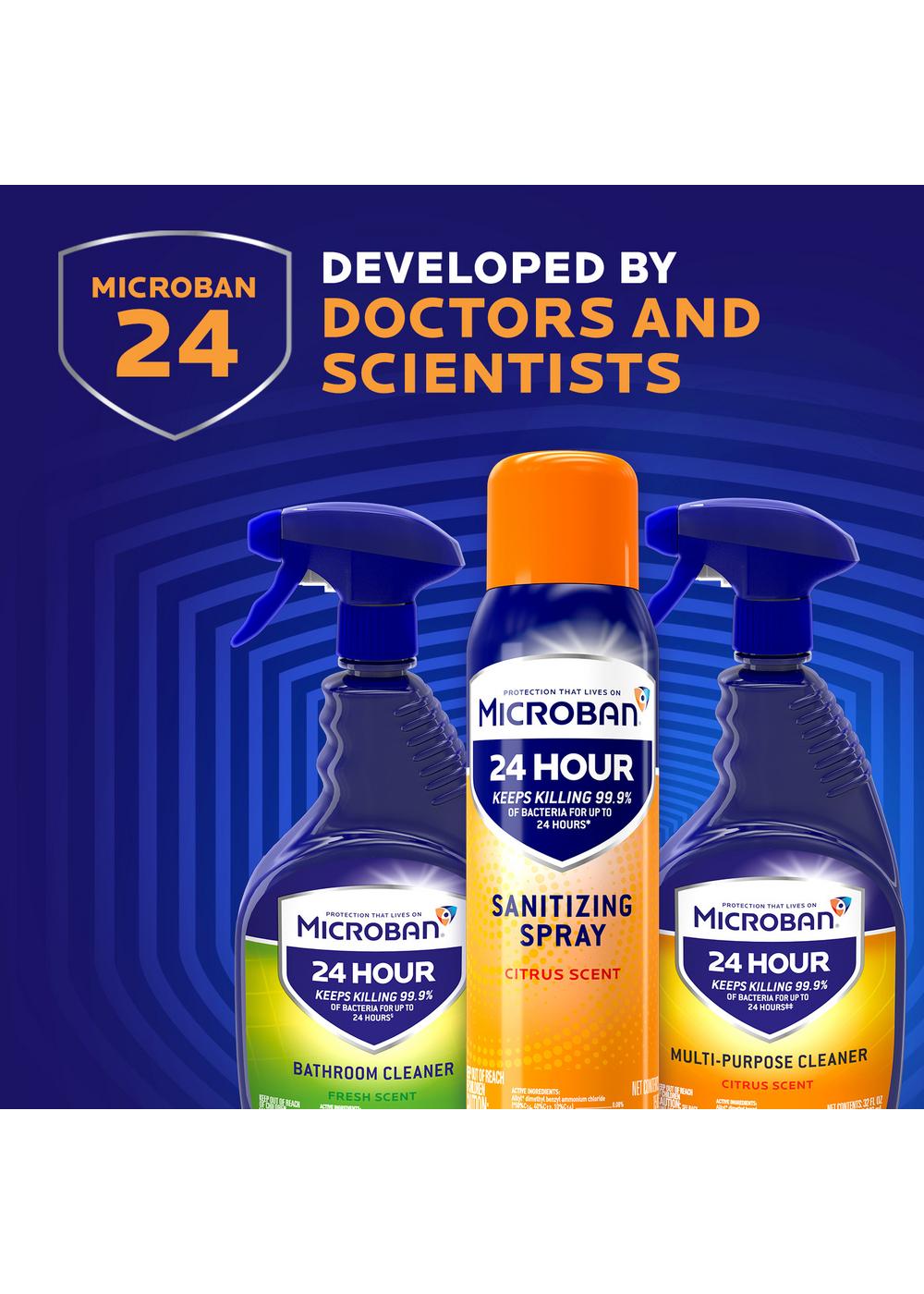Microban Citrus 24 Hour Bathroom Cleaner and Sanitizing Spray; image 11 of 11