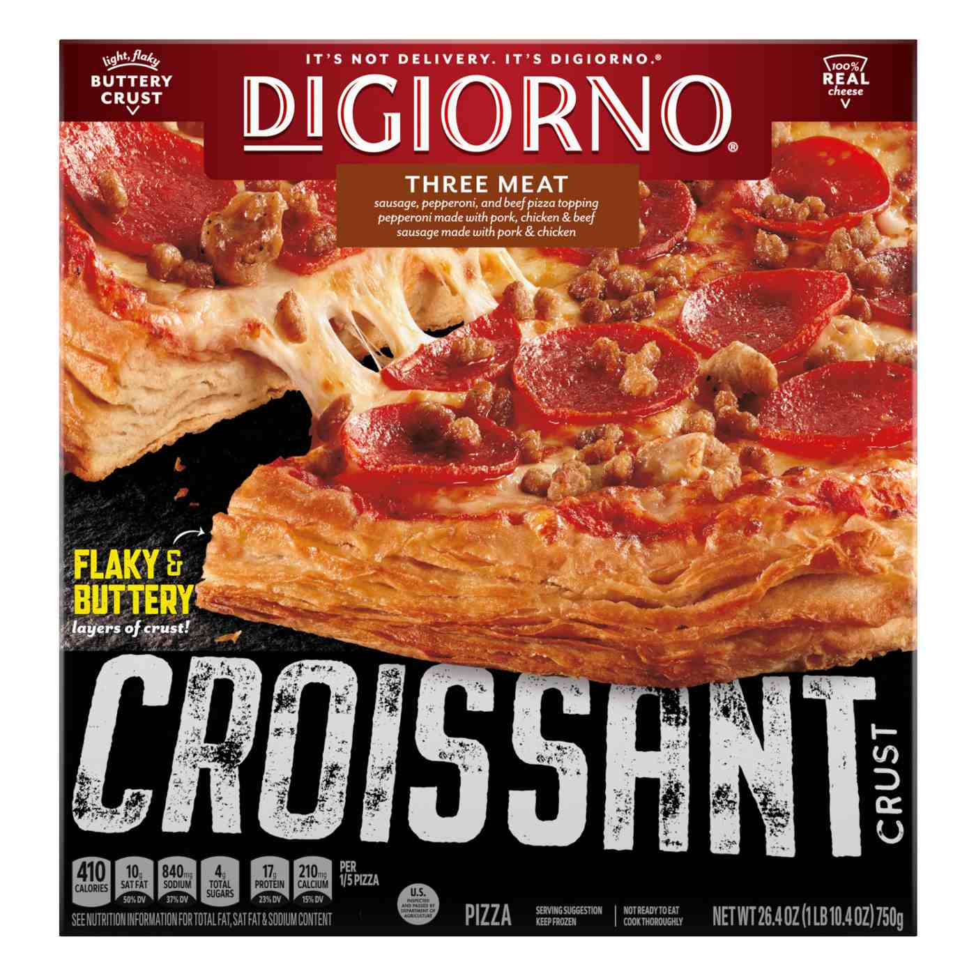 DiGiorno Croissant Crust Frozen Pizza - Three Meat; image 1 of 2
