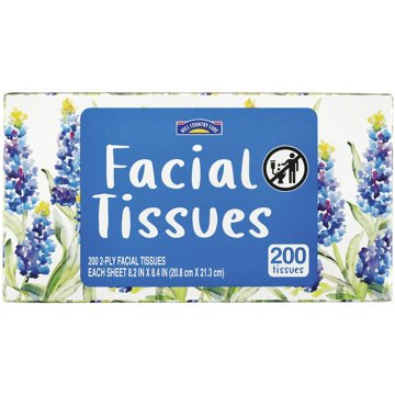 Hill Country Fare Facial Tissues, 200 ct