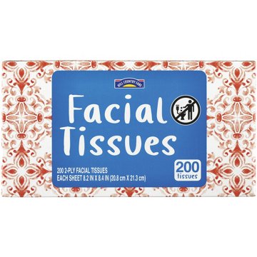 Hill Country Fare Facial Tissues, 200 ct