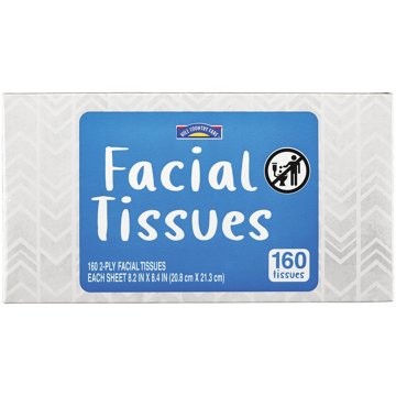 Hill Country Fare Facial Tissues, 160 ct