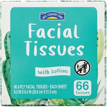 Hill Country Fare Lotion Facial Tissues, 66 ct