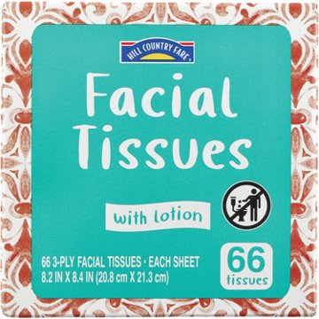 Hill Country Fare Lotion Facial Tissues, 66 ct