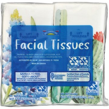 Hill Country Fare Travel Size Pocket Pack Facial Tissues, 80 ct