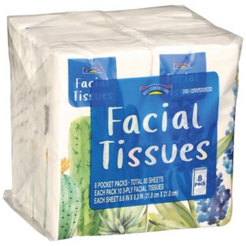 Hill Country Fare Travel Size Pocket Pack Facial Tissues, 80 ct