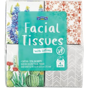 Hill Country Fare Facial Lotion Tissues 4 pk, 264 ct