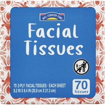 Hill Country Fare Facial Tissues, 70 ct