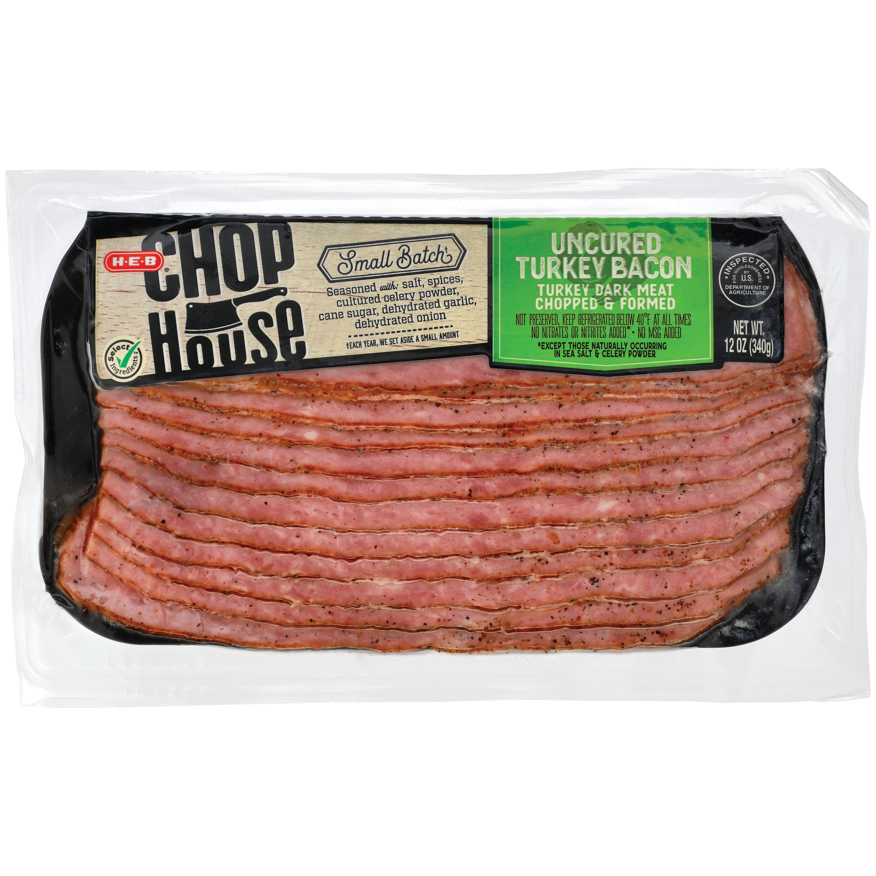 H-E-B Chophouse Uncured Turkey Bacon - Shop Bacon At H-E-B