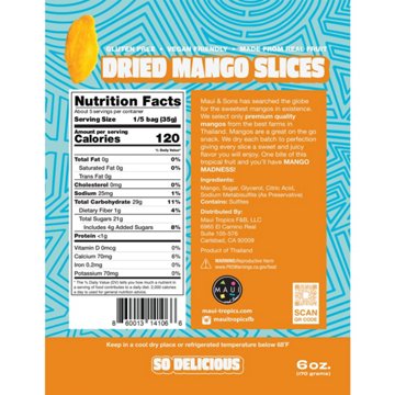 Maui & Sons Dried Mango Slices, 6 oz