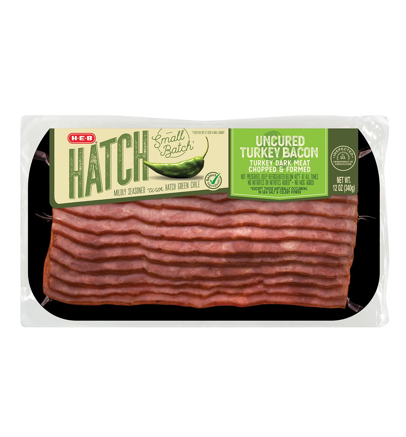 H-E-B Uncured Hatch Chile Turkey Bacon; image 1 of 2
