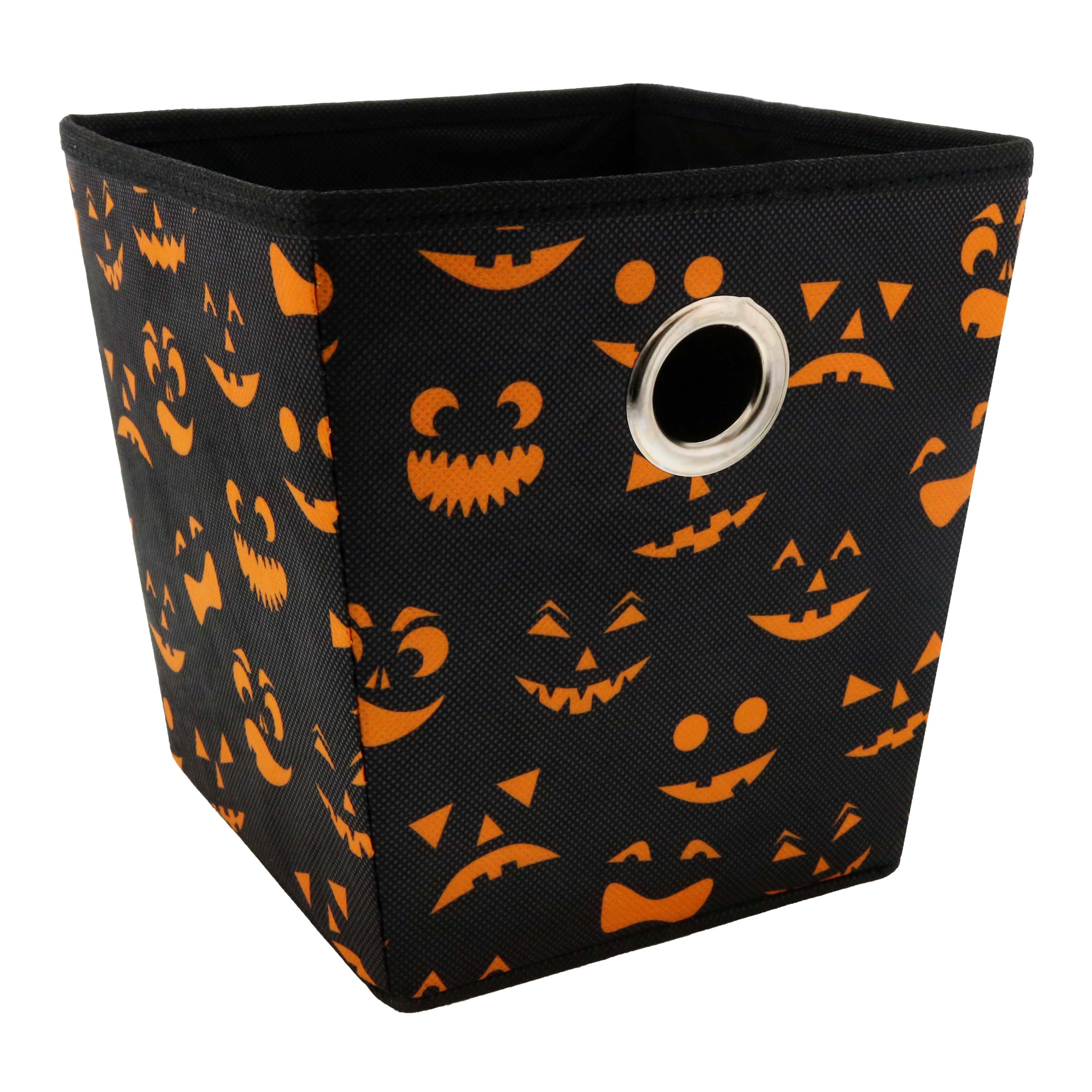 Paris Accessories Pumpkin Face Fabric Halloween Storage Bin - Shop ...