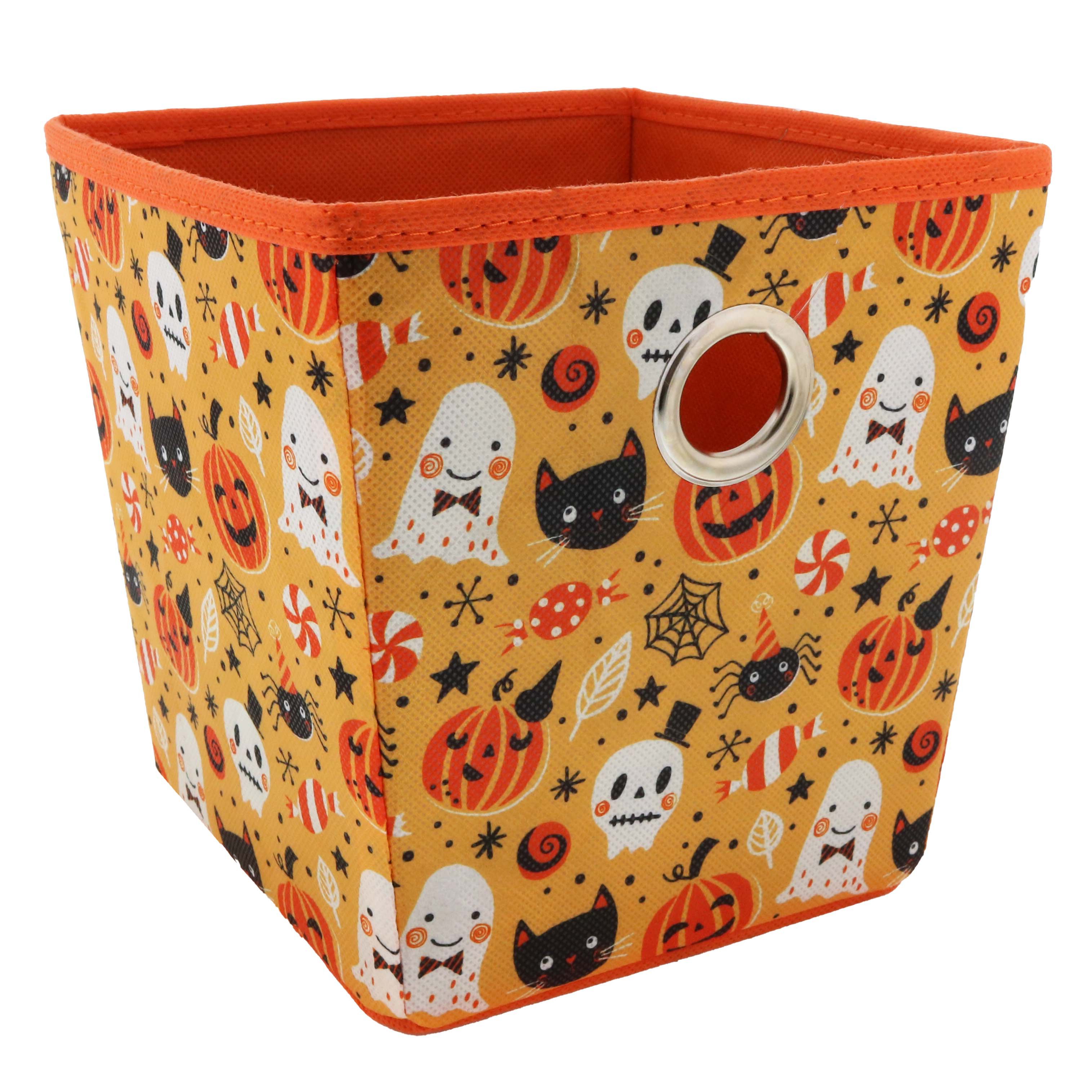 Paris Accessories Orange Fabric Halloween Storage Bin - Shop Closet ...