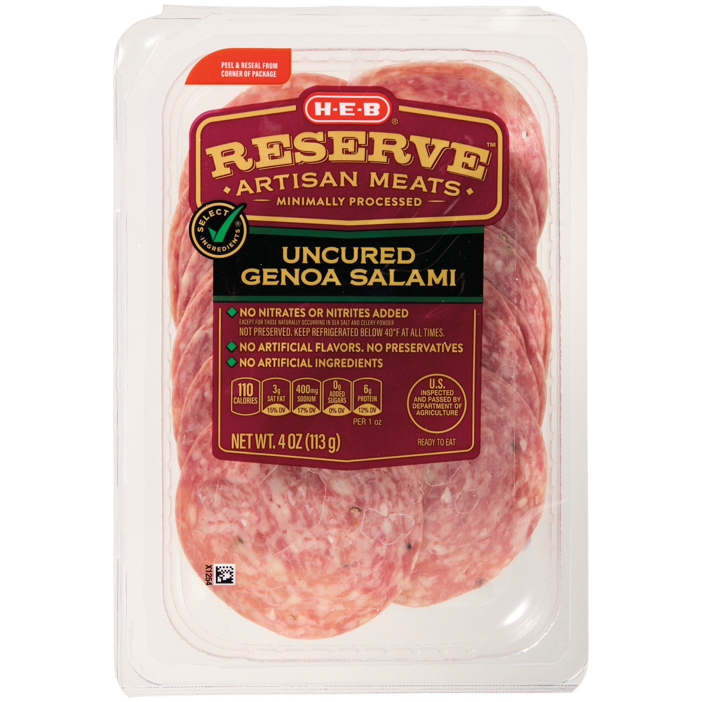 HEB Reserve Uncured Genoa Salami Shop Meat at HEB