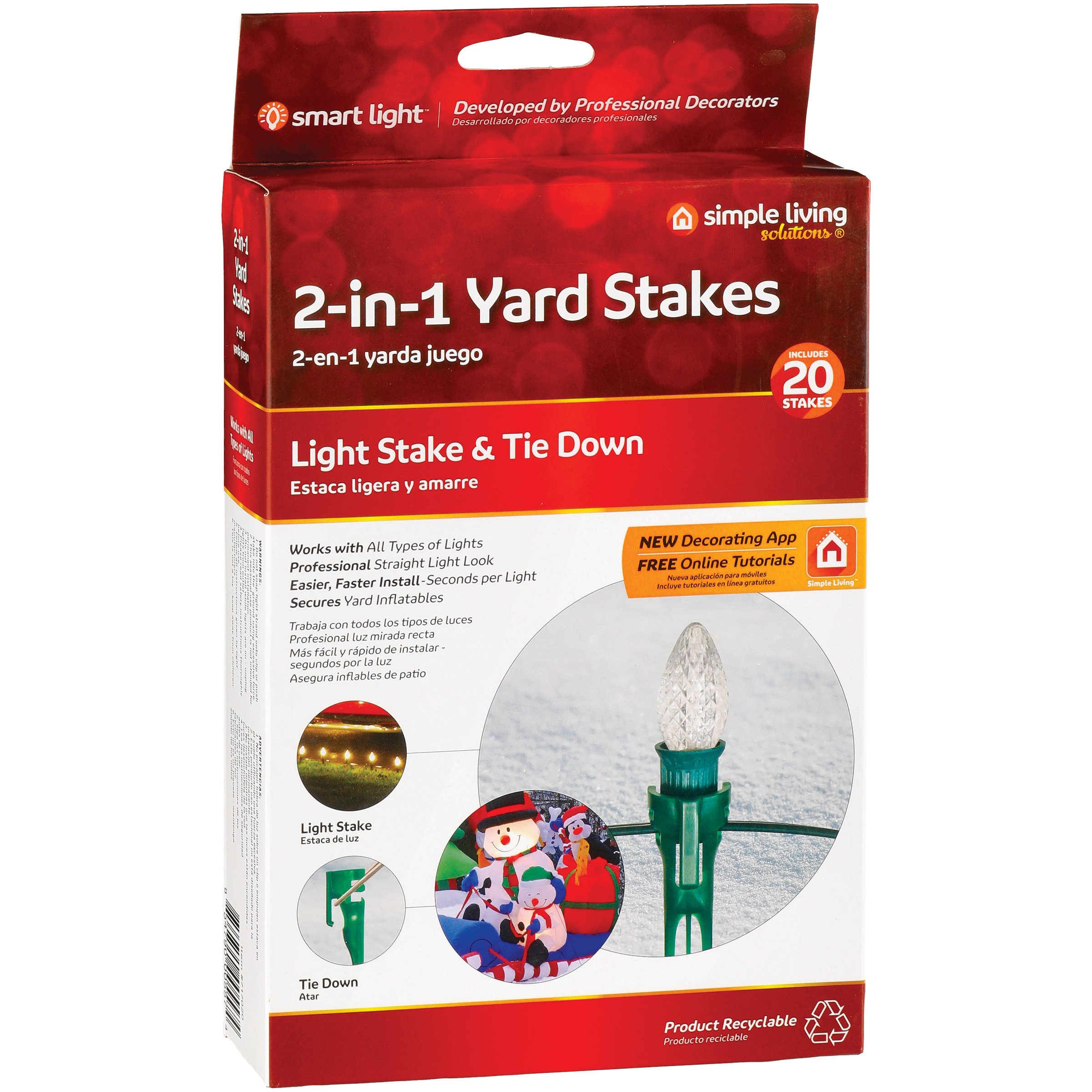 Simple Living Solutions 2in1 Christmas Yard Stakes Shop Seasonal