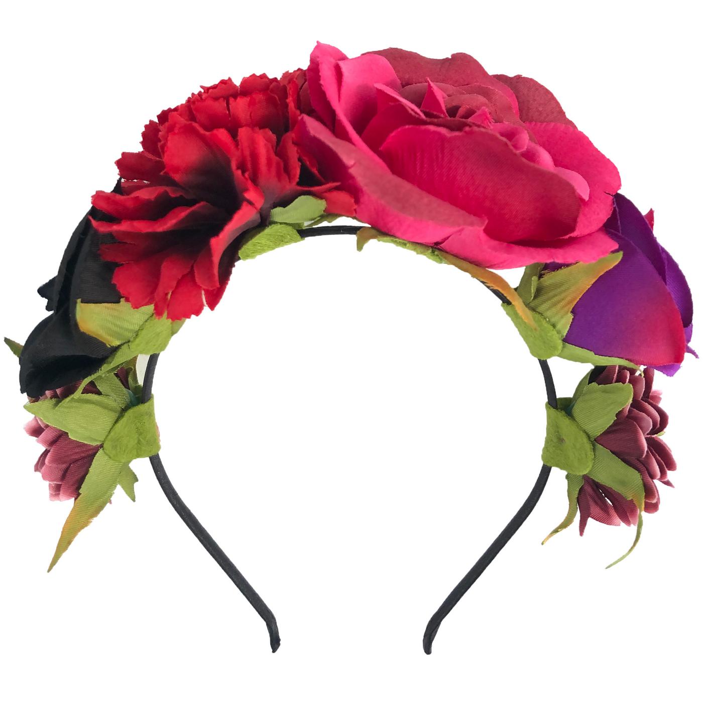 Day of the Dead Floral Crown Headband; image 1 of 4