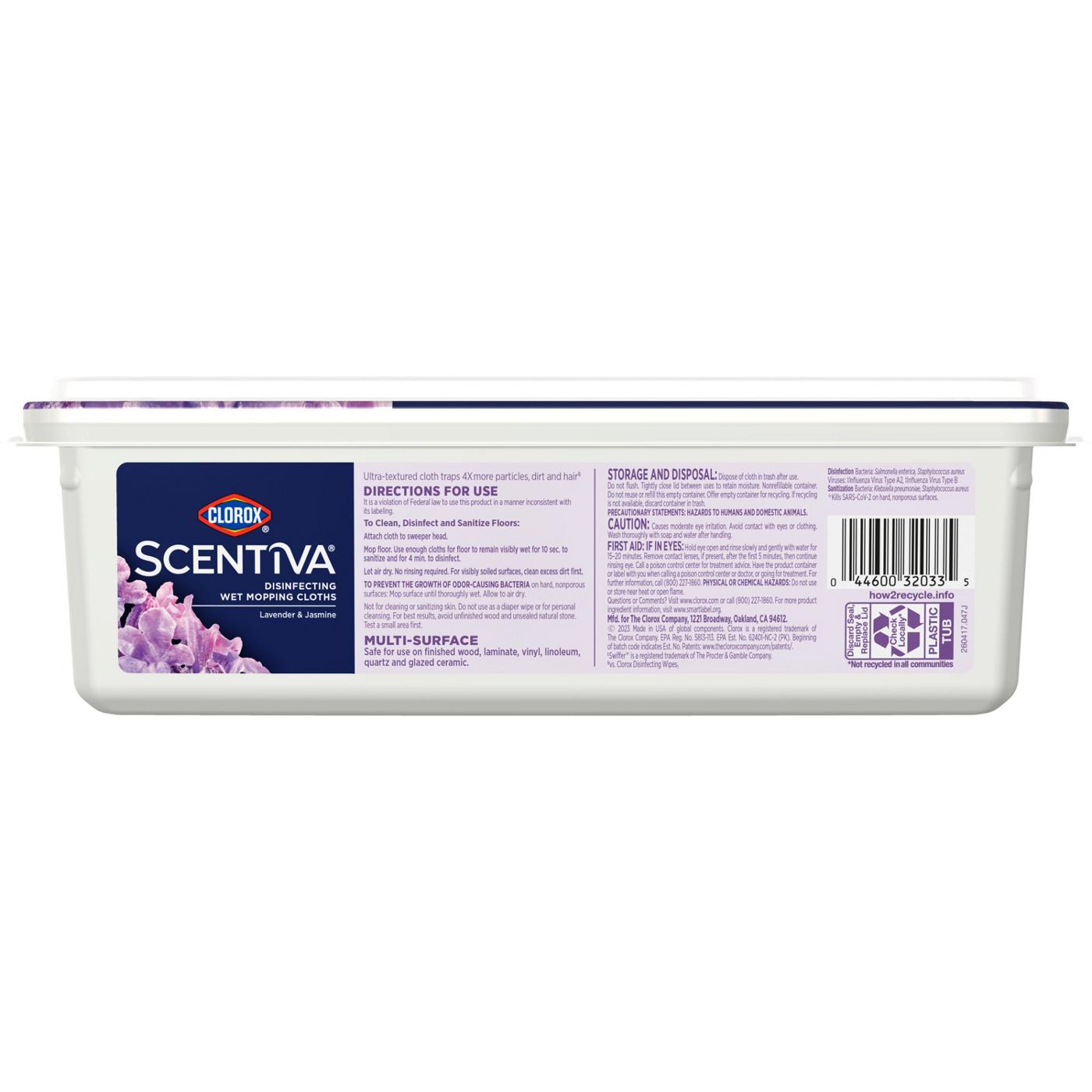 Clorox Scentiva Disinfecting Wet Mopping Refill Cloths - Lavender & Jasmine; image 2 of 12