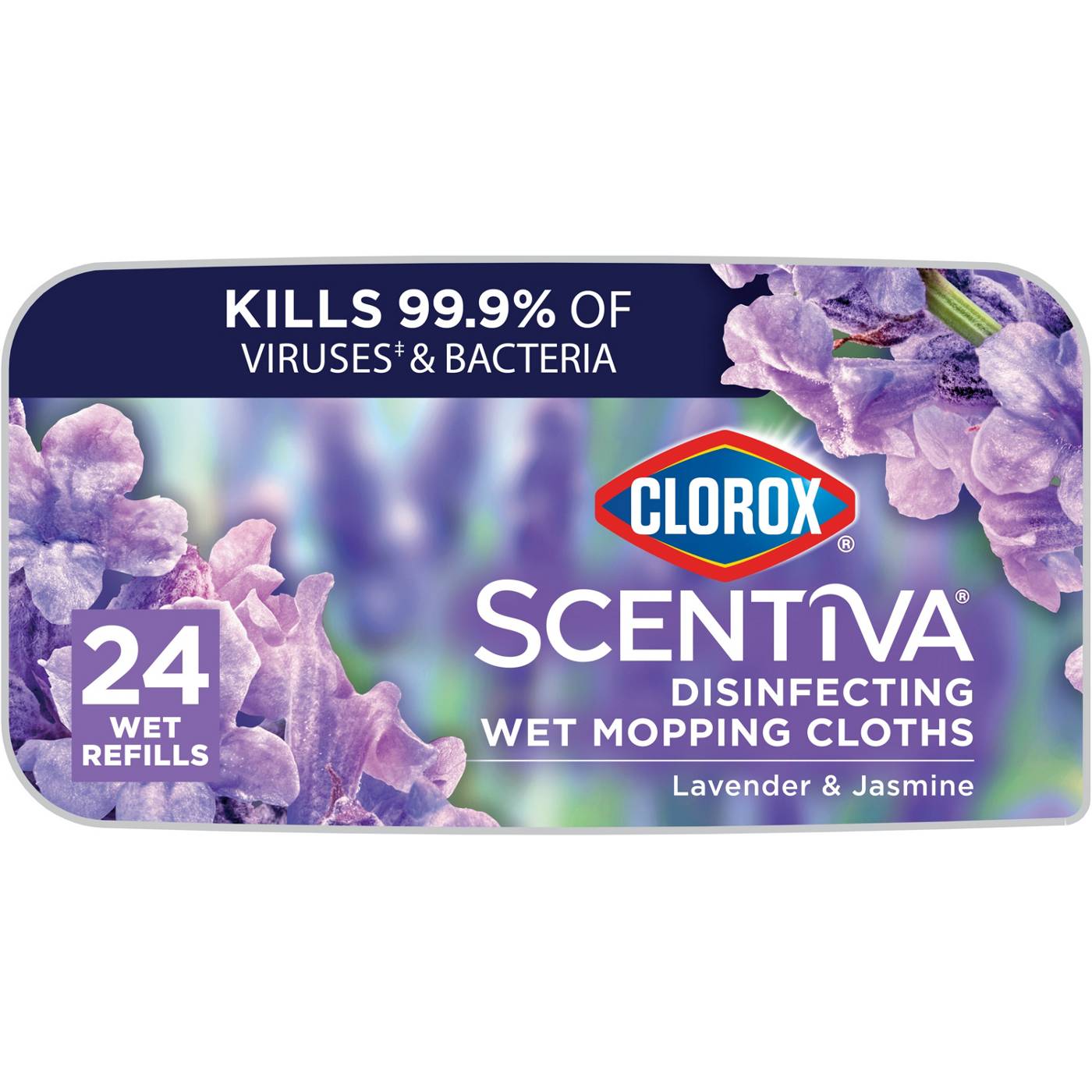 Clorox Scentiva Disinfecting Wet Mopping Refill Cloths - Lavender & Jasmine; image 1 of 12