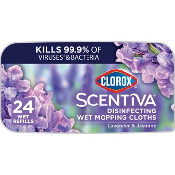 Clorox Scentiva Disinfecting Wet Mopping Refill Cloths - Lavender & Jasmine, 24 ct