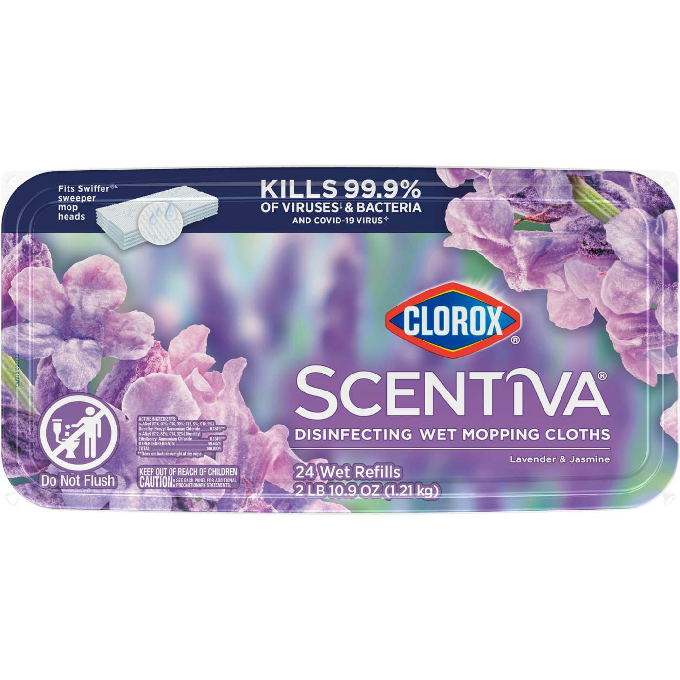 Clorox Scentiva Disinfecting Wet Mopping Refill Cloths - Lavender & Jasmine; image 12 of 12