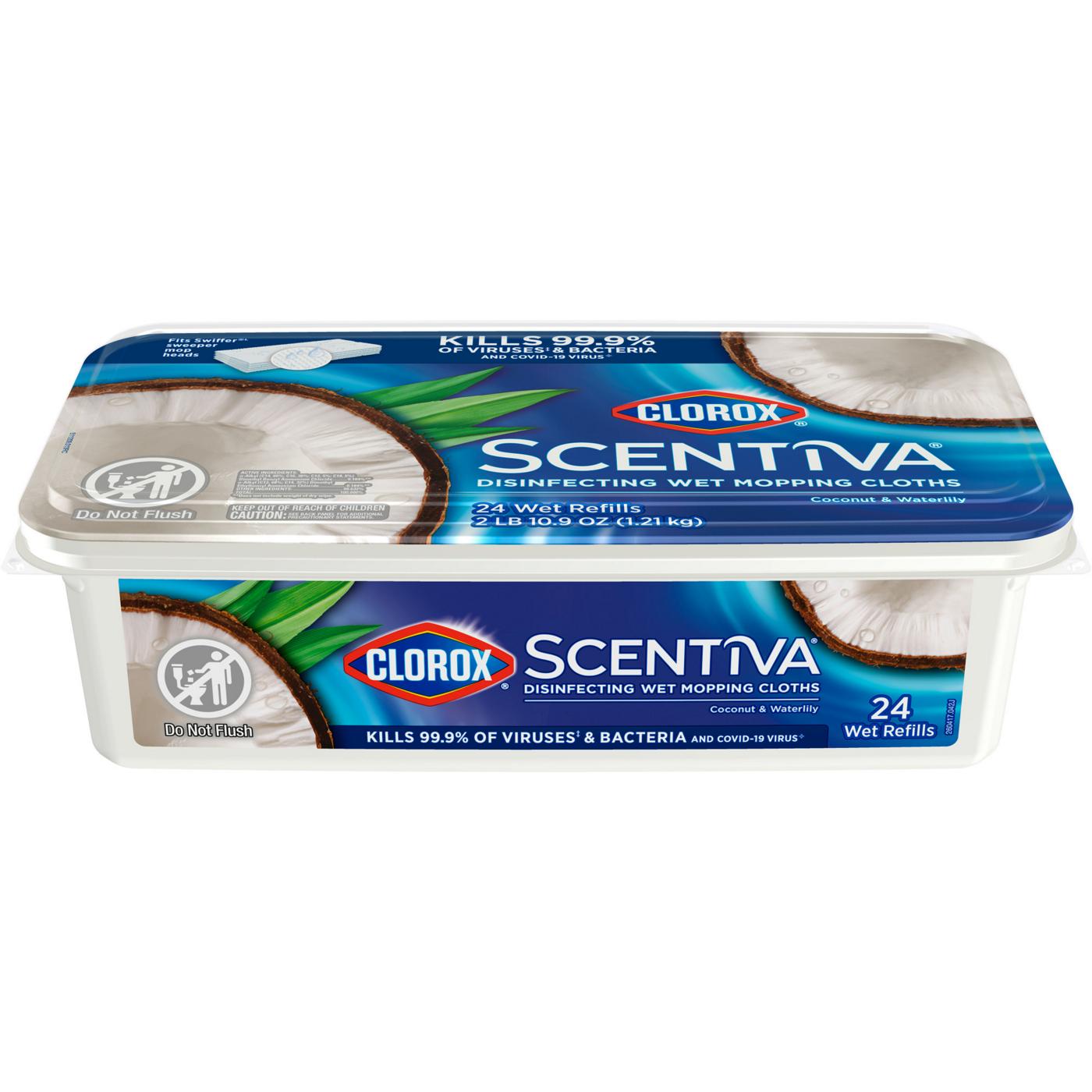 Clorox Scentiva Disinfecting Wet Mopping Refill Cloths - Coconut & Waterlily; image 8 of 13