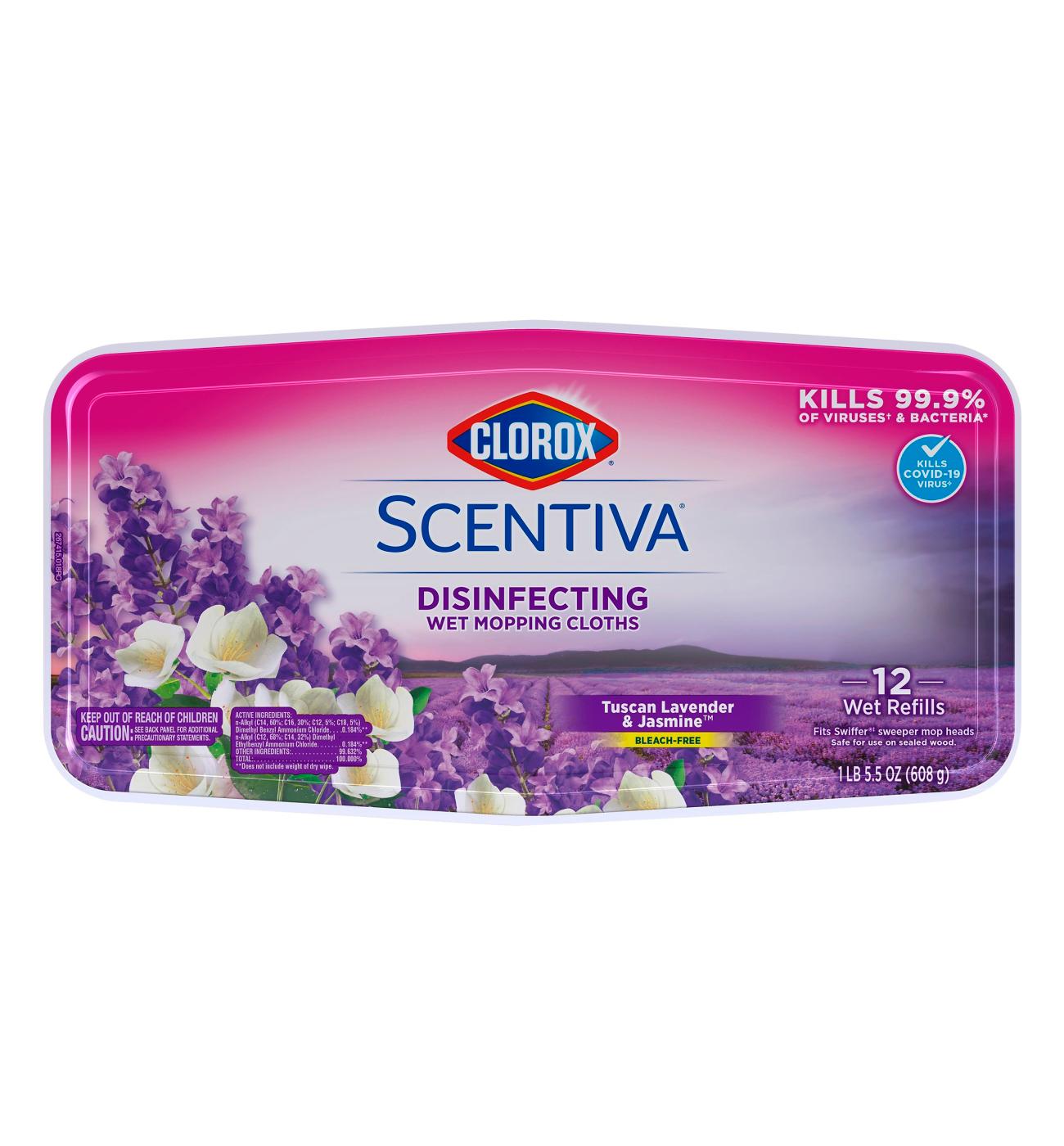 Clorox Scentiva Disinfecting Wet Mop Cloths Tuscan Lavender & Jasmine