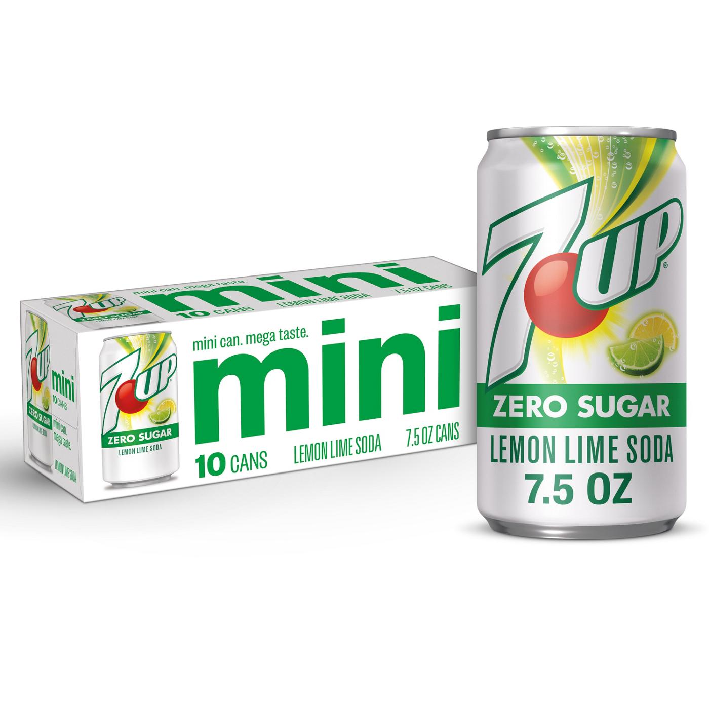 7UP Zero Sugar Soda Mini 7.5 oz Cans; image 4 of 5