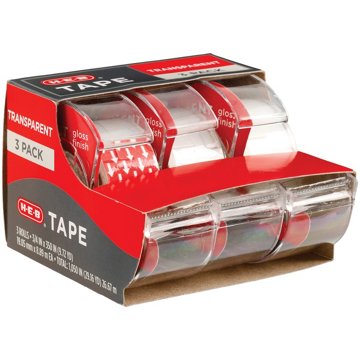 H-E-B Transparent Tape Set - Glossy Finish, 3 pk