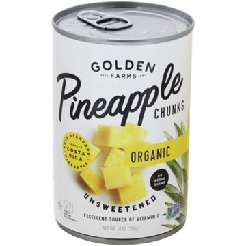 Golden Farms Unsweetened Organic Pineapple Chunks, 14 oz