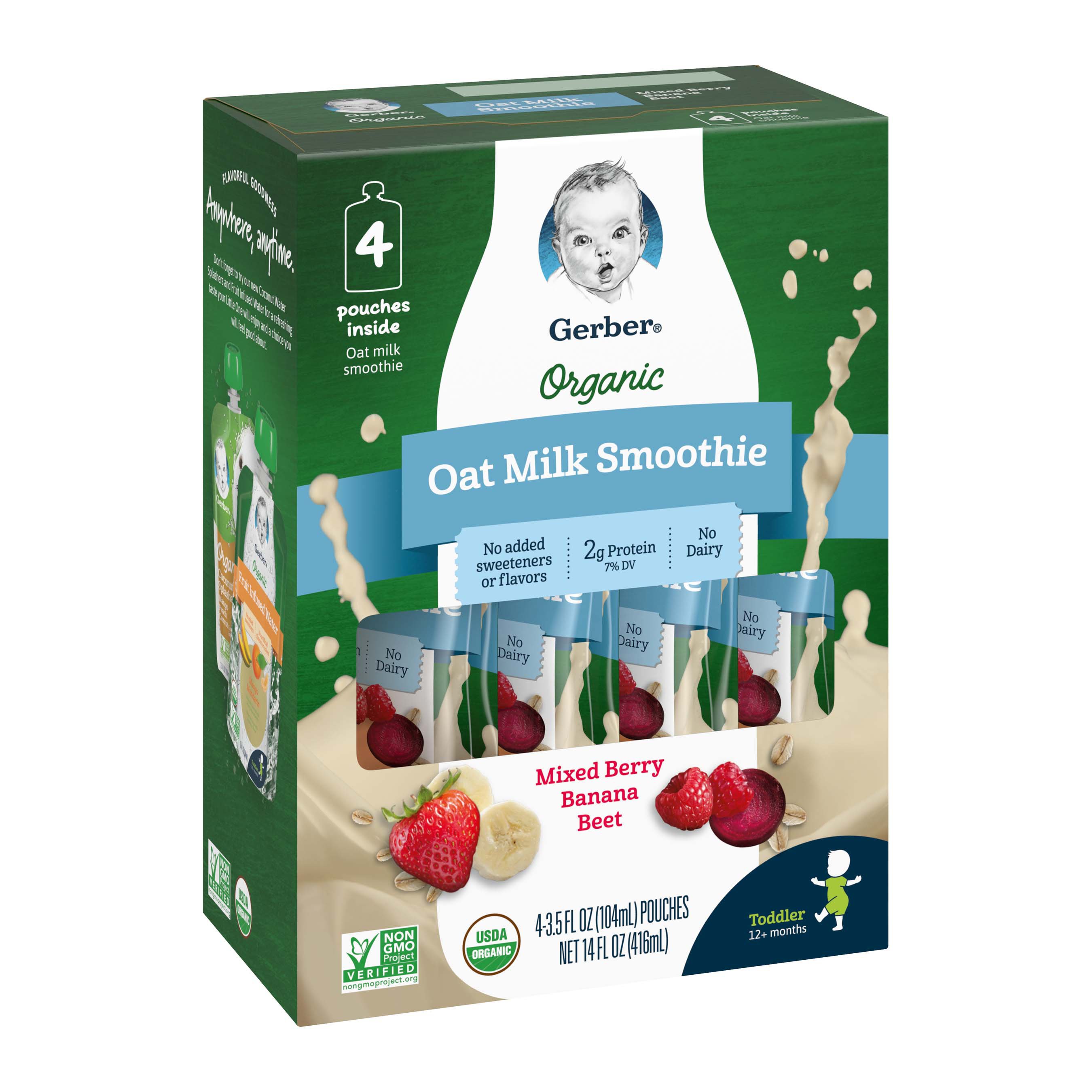 Gerber Organic Oat Milk Mixed Berry, Banana, and Beet Smoothie Shop Juice & Water at HEB