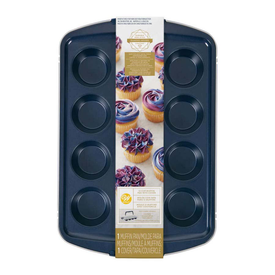 Wilton Navy Blue Muffin Pan with Cover Shop Kitchen & Dining at HEB