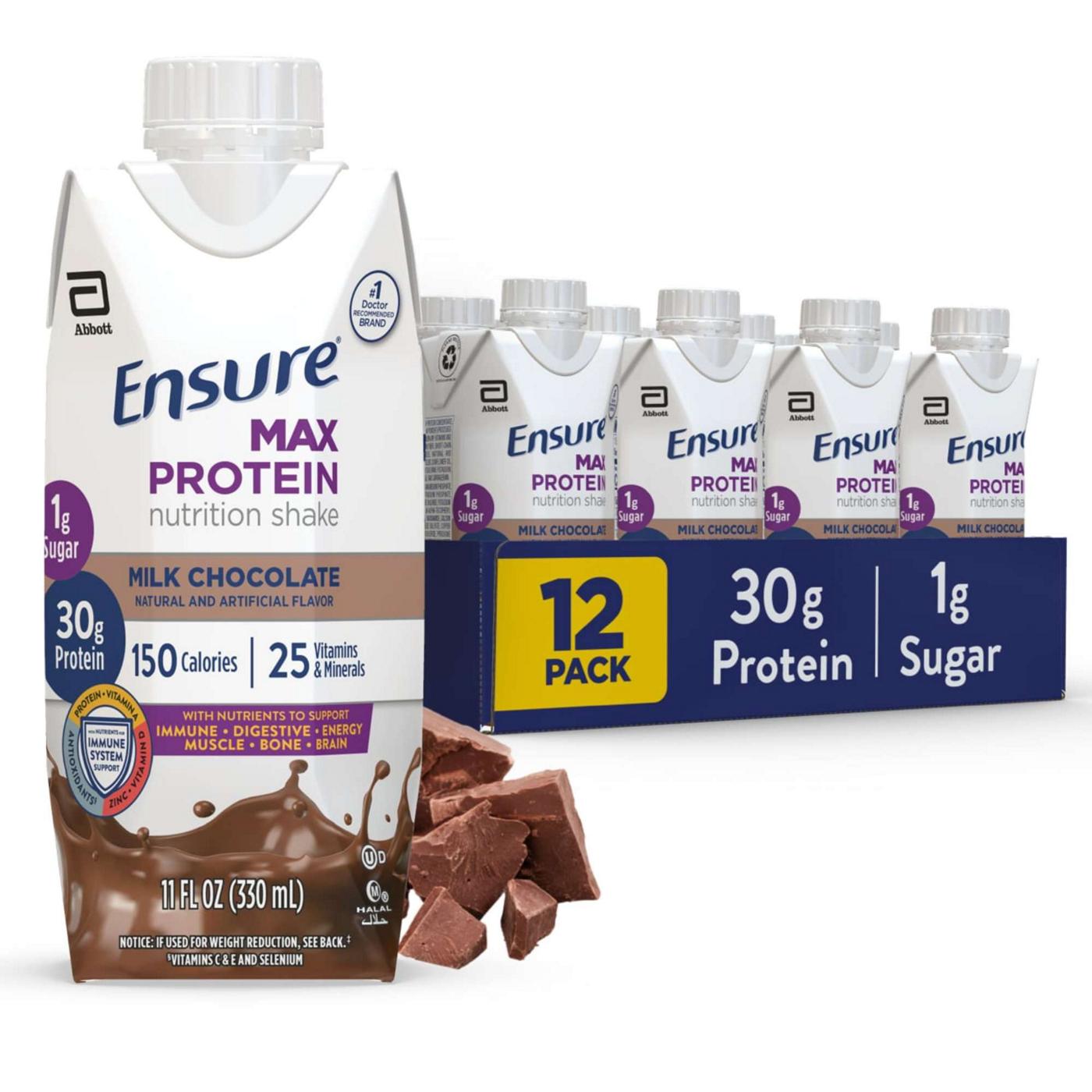 Ensure Max Protein Nutrition Shake Milk Chocolate Ready-to-Drink 11 fl oz Bottles; image 4 of 10