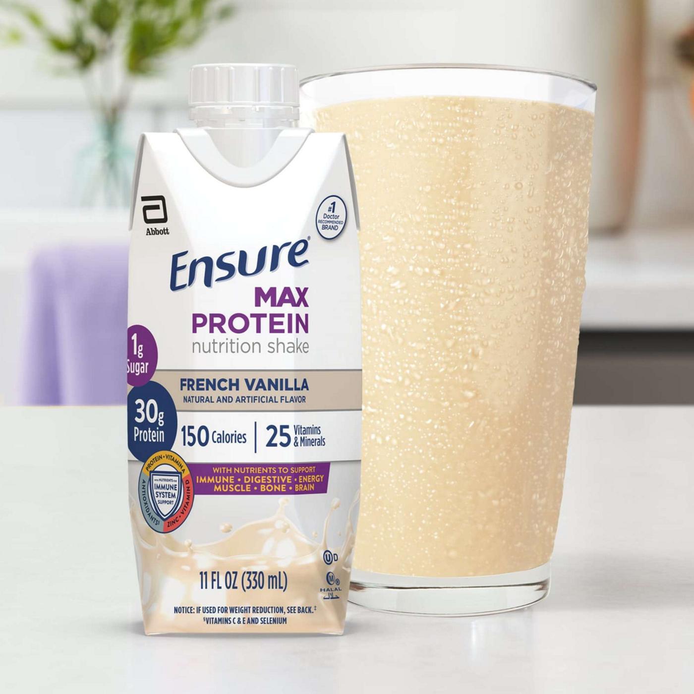 Ensure Max Protein Nutrition Shake French Vanilla Ready-to-Drink 11 fl oz Bottles; image 6 of 8