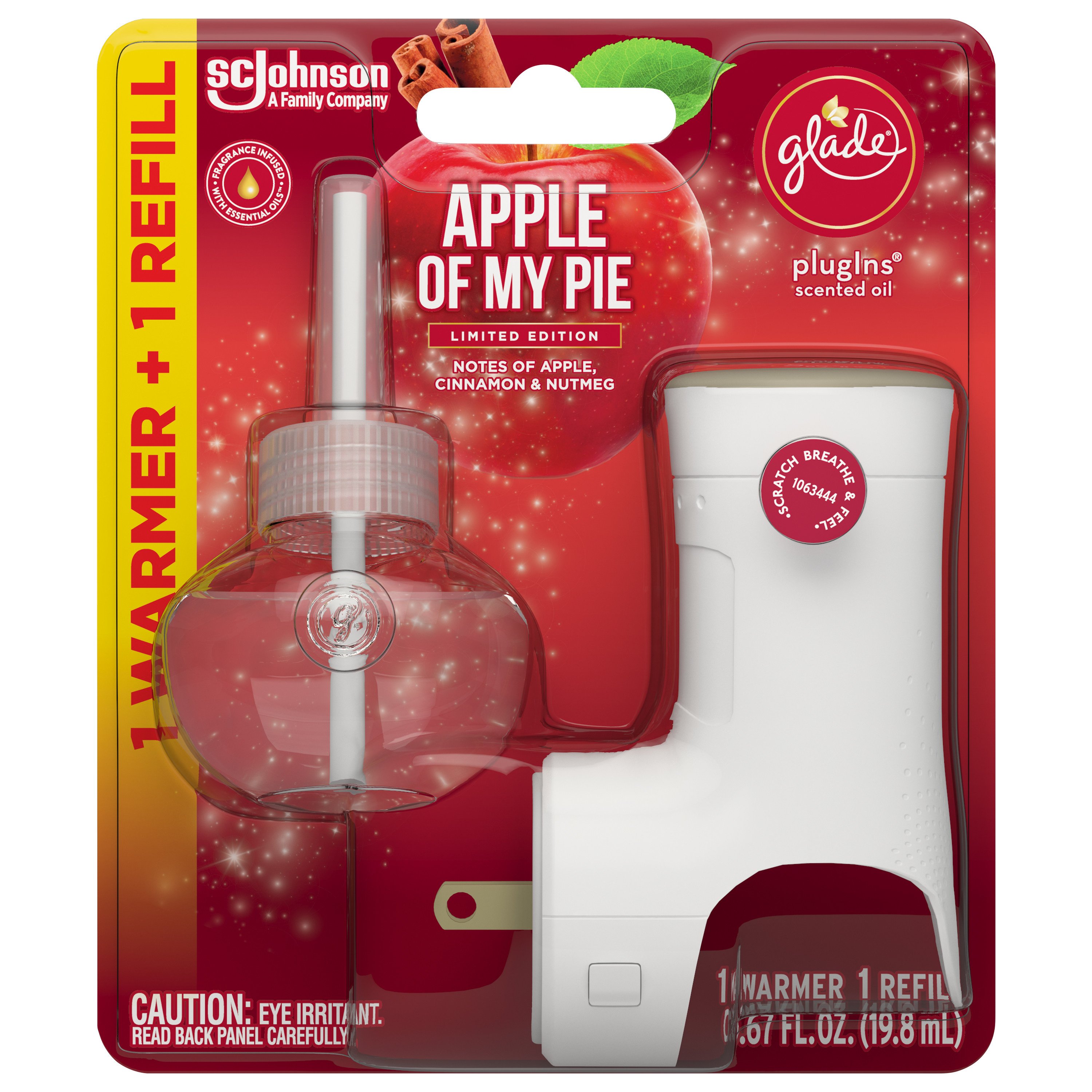 Glade PlugIns Warmer & Scented Oil Refill Apple of My Pie Shop