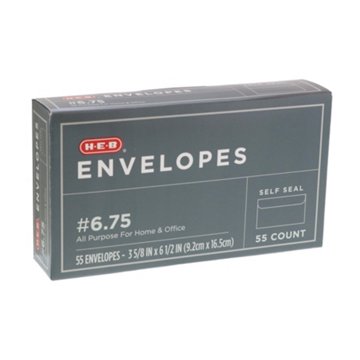 H-E-B #6.75 Self Seal Envelopes, 55 ct