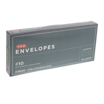H-E-B #10 Standard Envelopes, 45 ct